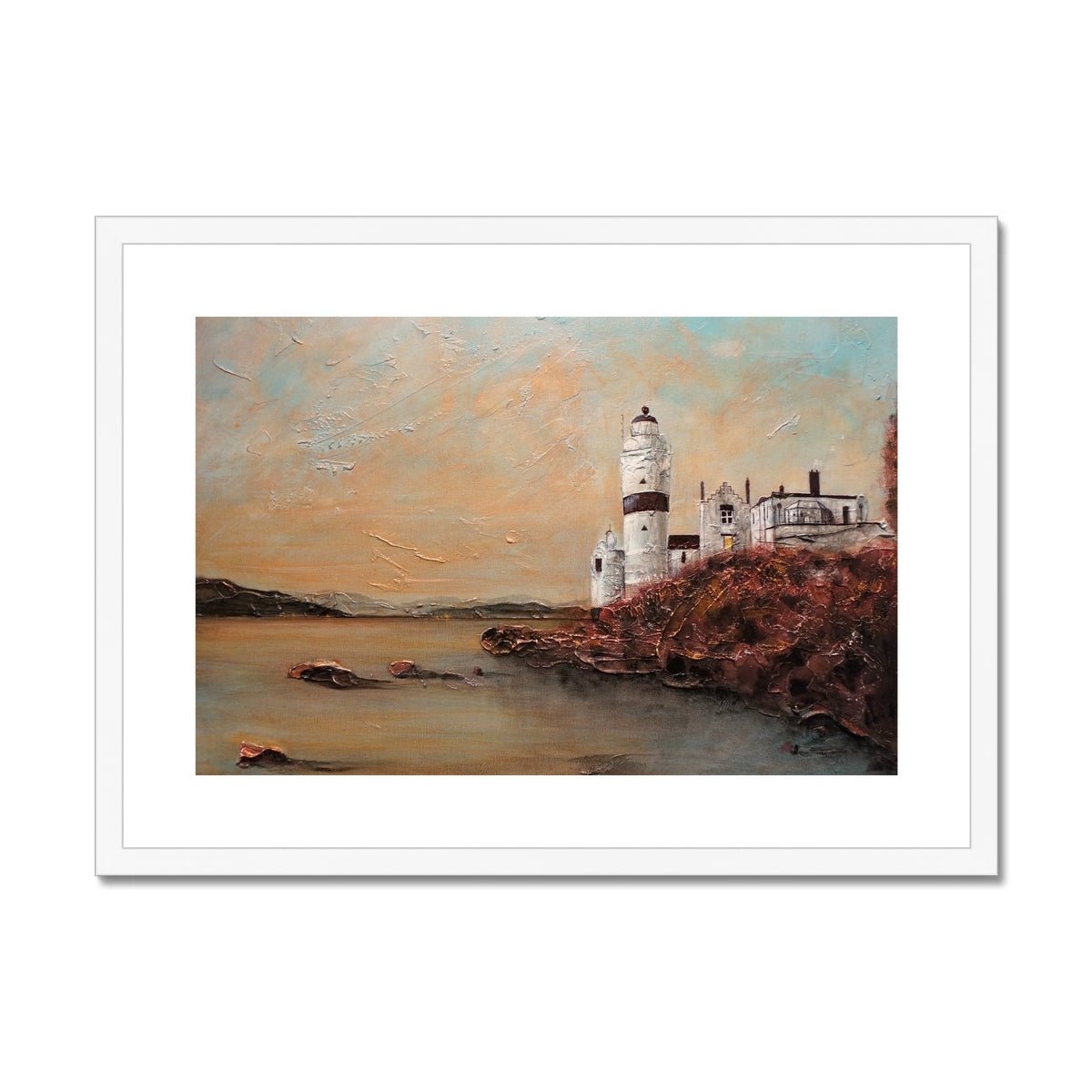 Cloch Lighthouse Dawn Painting | Framed & Mounted Prints From Scotland