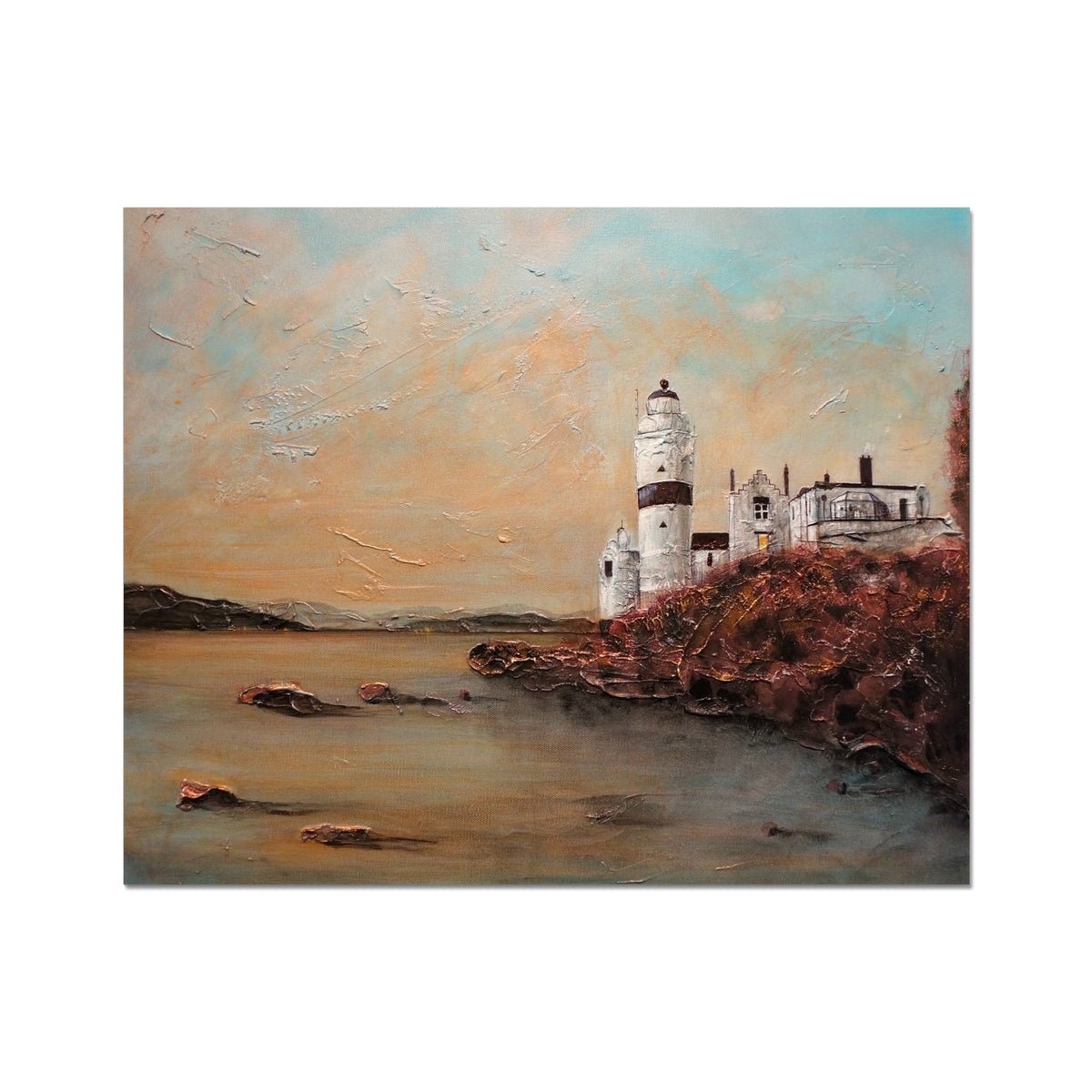 Cloch Lighthouse Dawn Painting | Artist Proof Collector Prints From Scotland-Artist Proof Collector Prints-River Clyde Art Gallery-20"x16"-Paintings, Prints, Homeware, Art Gifts From Scotland By Scottish Artist Kevin Hunter