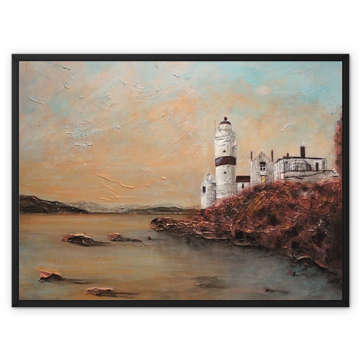 Cloch Lighthouse Dawn Painting | Framed Canvas Prints From Scotland