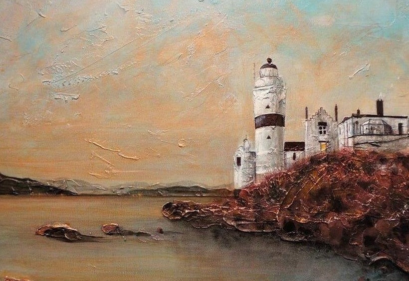 Cloch Lighthouse Dawn Scottish Landscape Painting