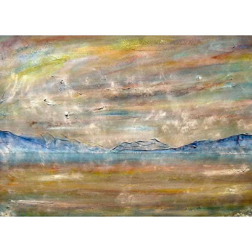 Impressionistic landscape painting of the River Clyde in Clyde Morning Mist mist art prints