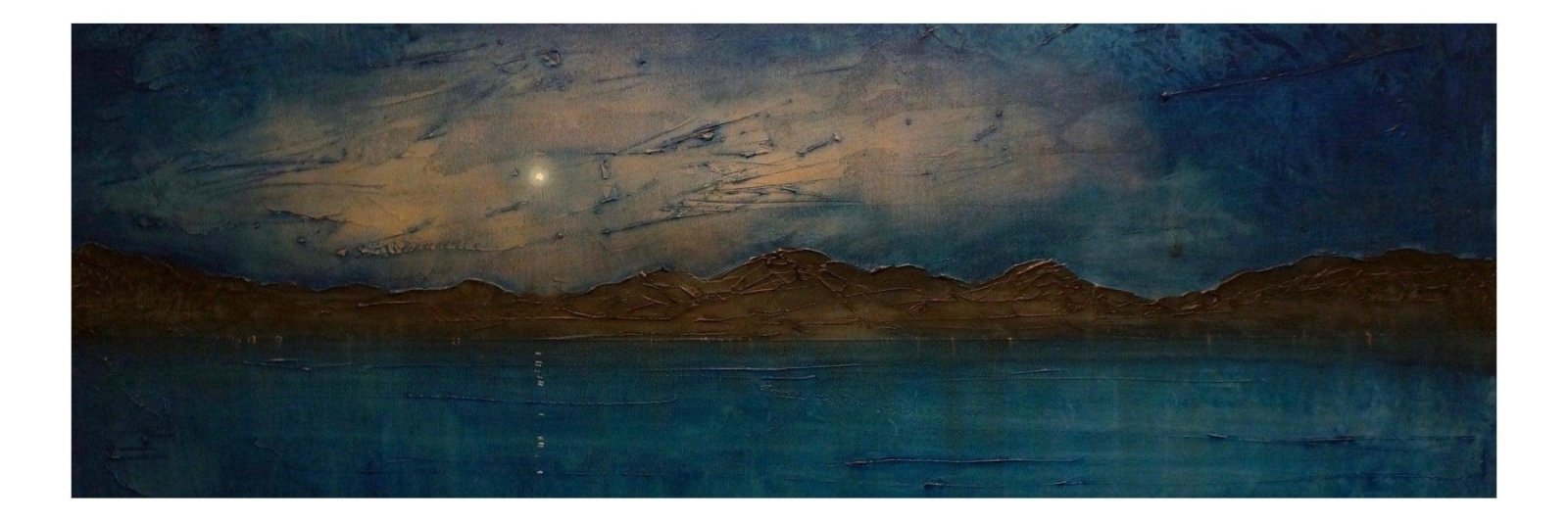 Clyde Prussian Moonlight | Panoramic Painting & Art Prints from my River Clyde Art Gallery Collection