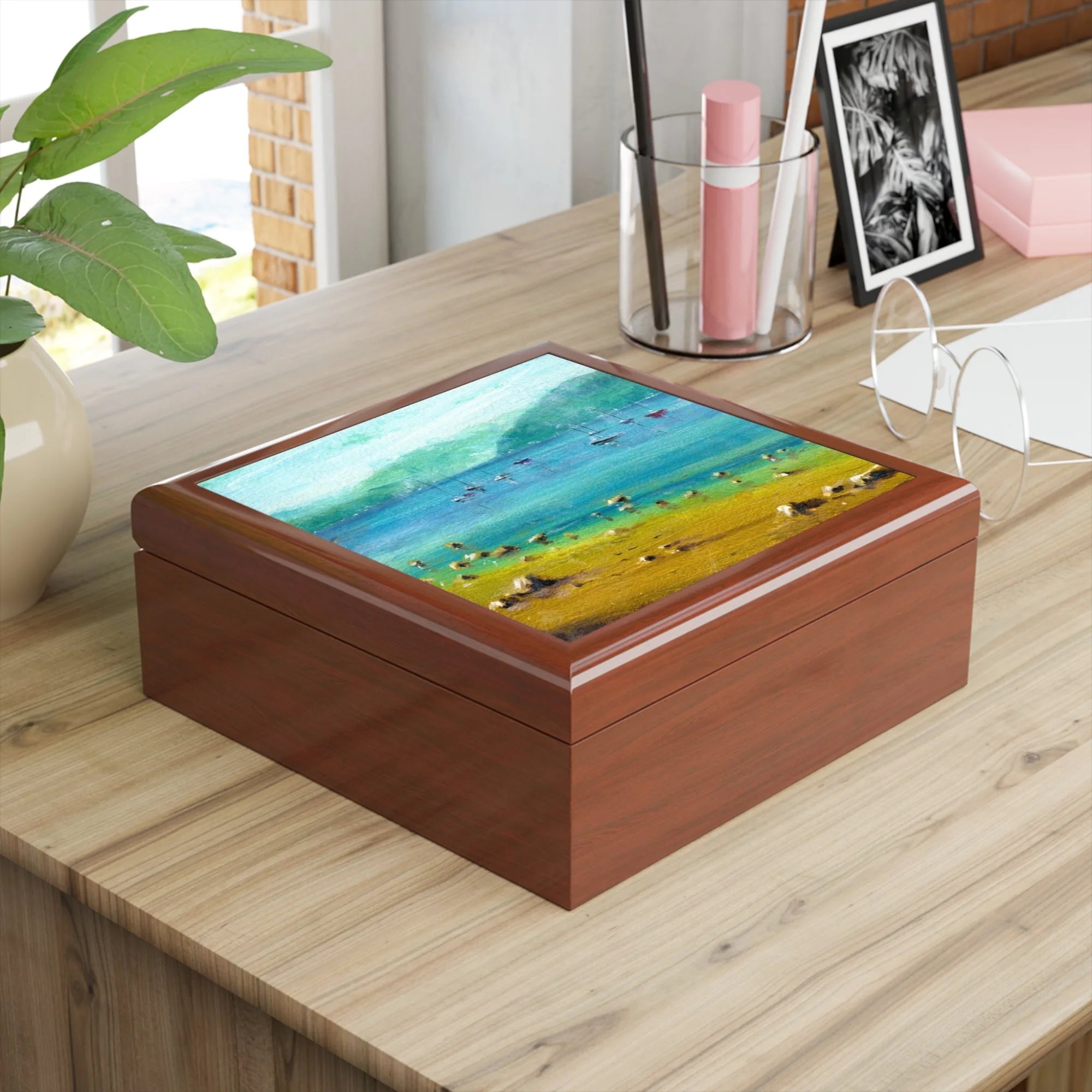 Clyde Summers Day | Art Jewellery Box | Scotland - River Gallery Worldwide Shipping Wooden Keepsake Box Hunter Scottish Prints and Original