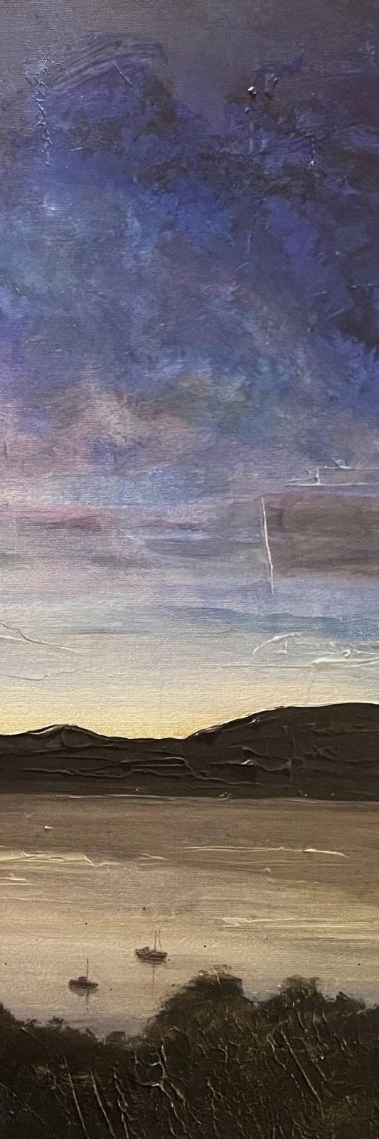 Clyde Twilight Triptych | Statement Interior Wall Art from Scotland - River Gallery Worldwide Shipping Oil Painting Tranquil Scottish