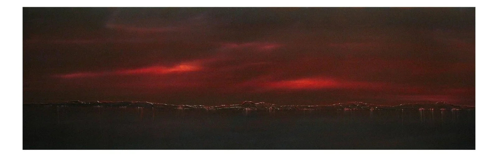 Clyde Winter Dusk Panoramic Prints - River Art Gallery Scotland Worldwide Shipping Panoramic View City Paintings and by Artist Hunter