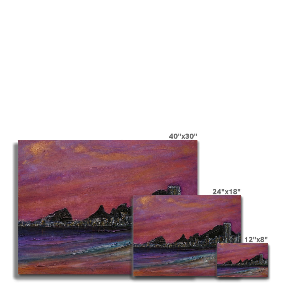 Copacabana Beach Dusk Painting | Canvas From Scotland