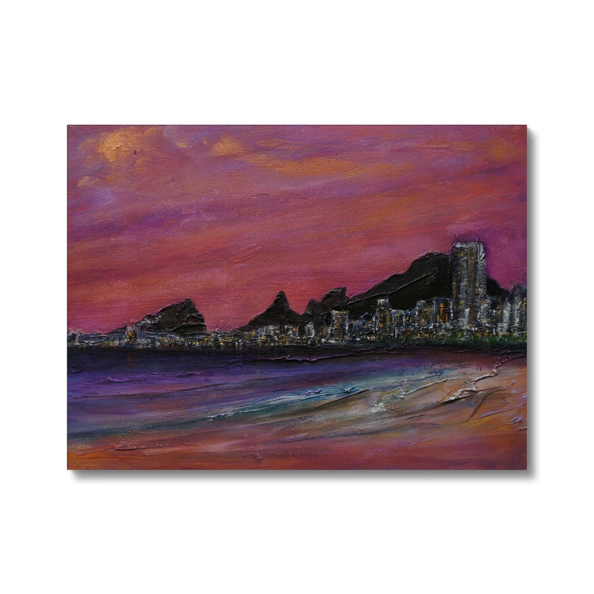 Copacabana Beach Dusk Painting | Canvas From Scotland