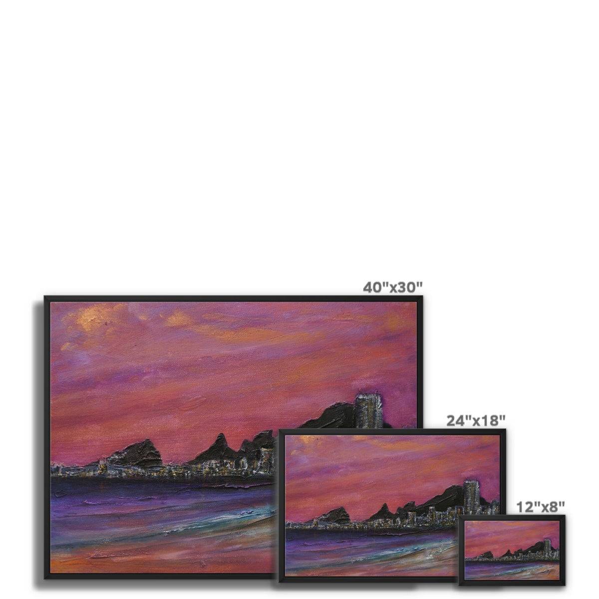 Copacabana Beach Dusk Painting | Framed Canvas From Scotland