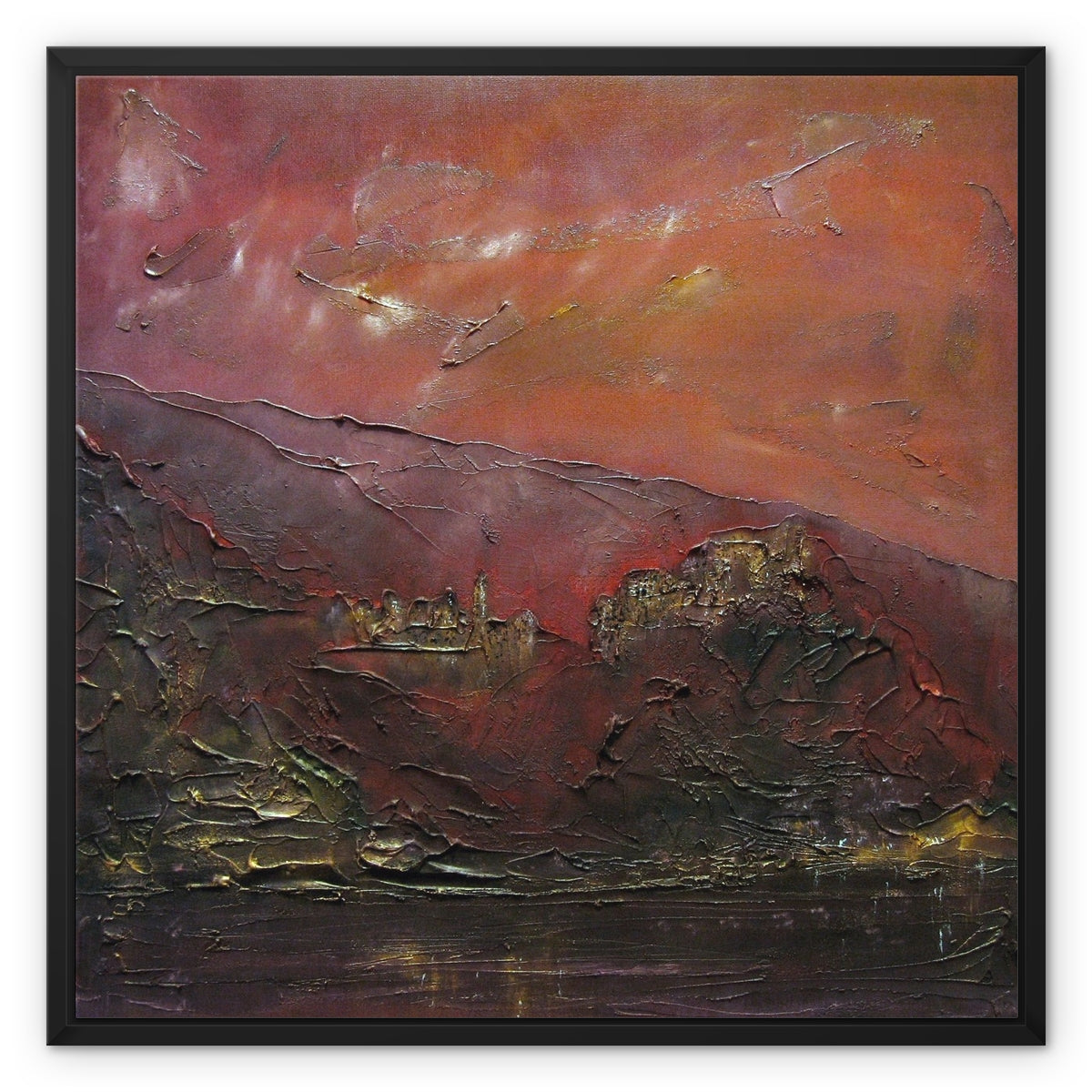 Corniglia Dusk Italy Painting | Framed Canvas From Scotland