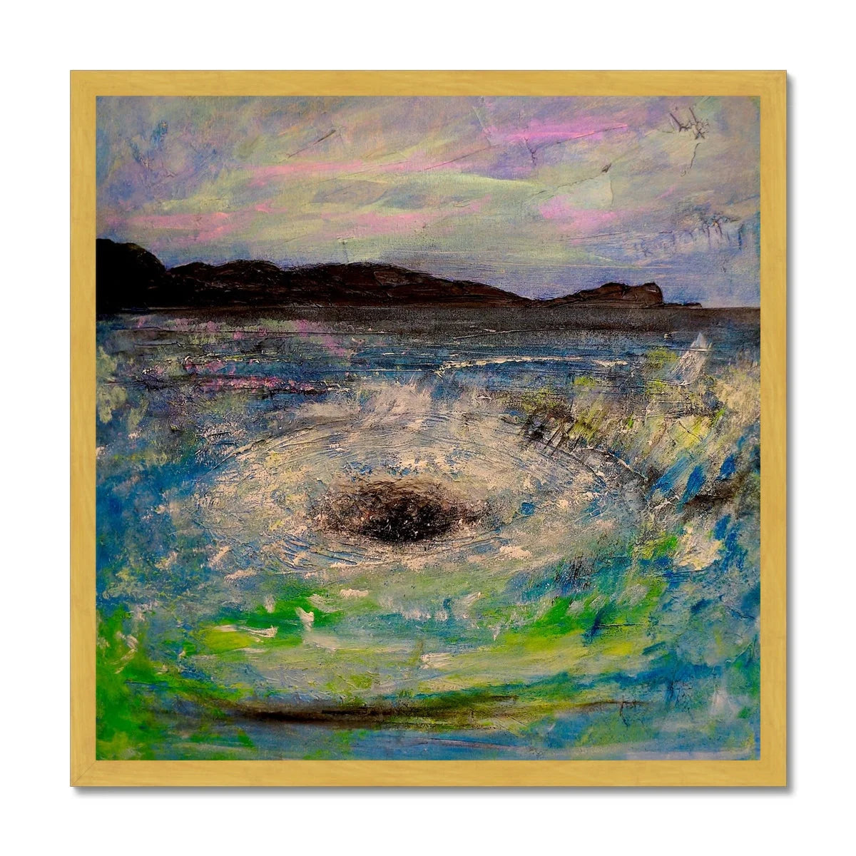 The Corryvreckan Whirlpool Antique Framed Print - Historic & Iconic Art Gallery Scotland Worldwide Shipping Scottish Castles Paintings