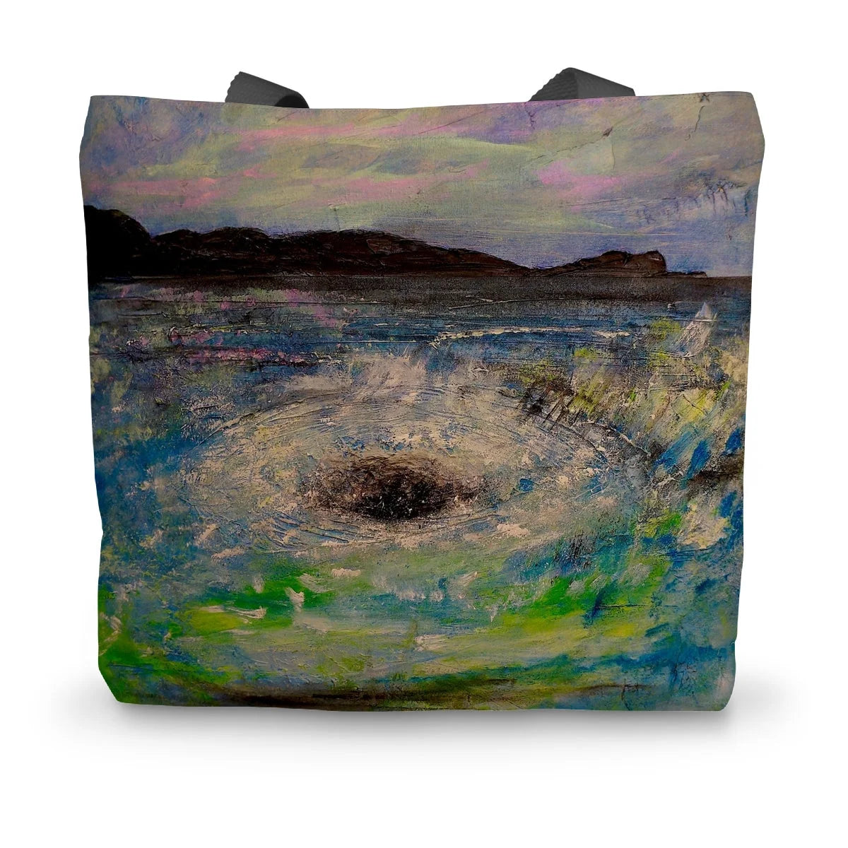 The Corryvreckan Whirlpool Canvas Tote Bag - Historic & Iconic Art Gallery Scotland Worldwide Shipping Scottish Castles Paintings and Fine