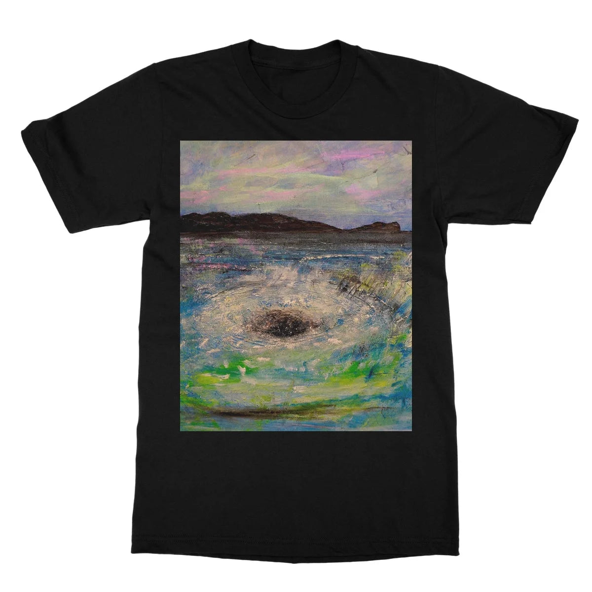 The Corryvreckan Whirlpool Softstyle T-shirt - Historic & Iconic Art Gallery Scotland Worldwide Shipping Scottish Castles Paintings