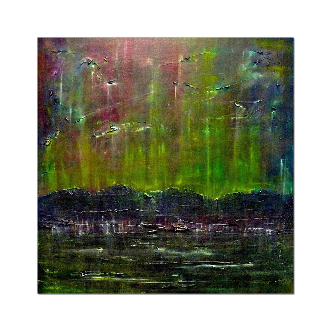 Cromarty Harbour Northern Lights Prints | Scottish Highlands &amp; Lowlands Art Gallery | Paintings, Prints, Homeware and Art Gifts From Scotland By Scottish Artist Kevin Hunter