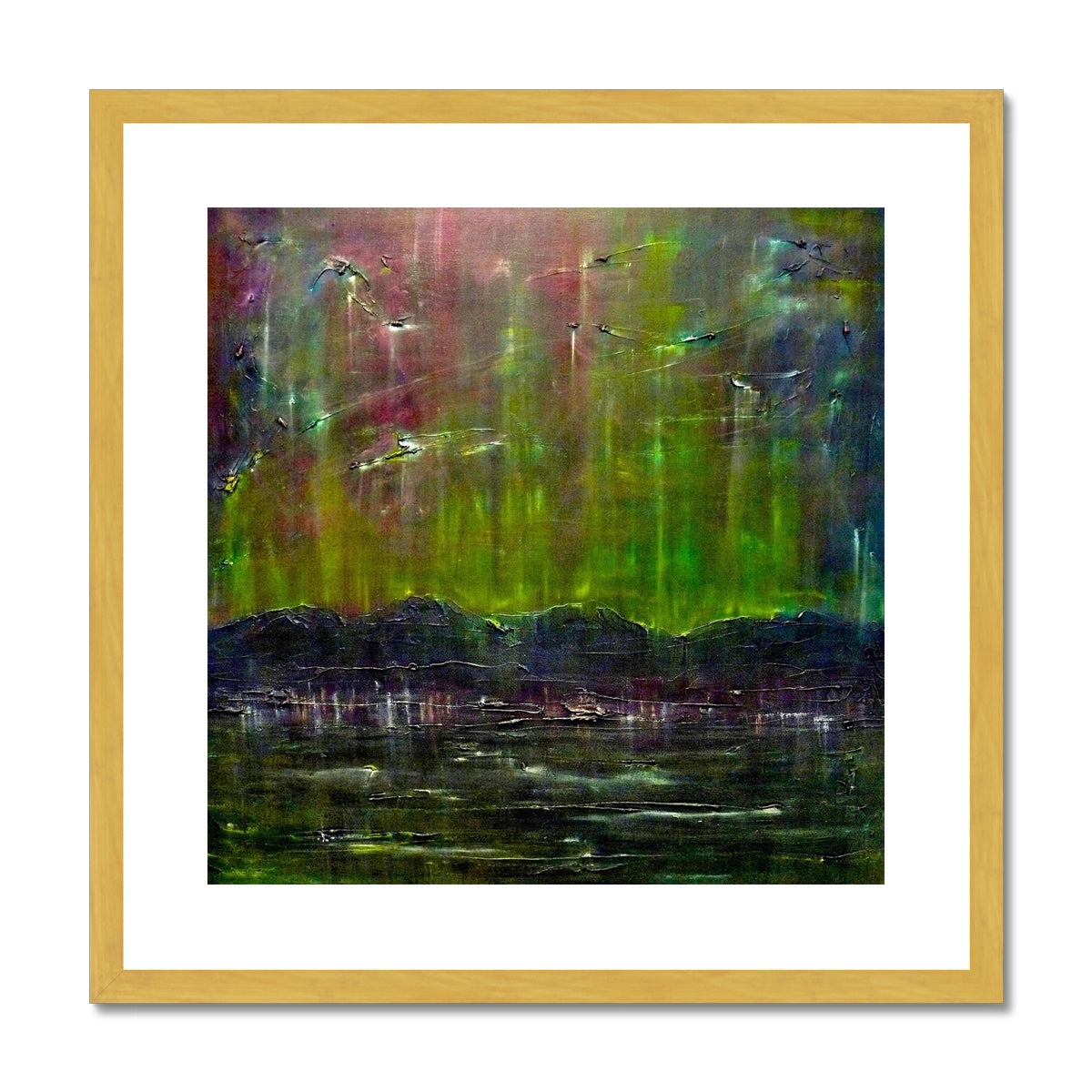 Cromarty Harbour Northern Lights Painting | Antique Framed & Mounted Prints From Scotland