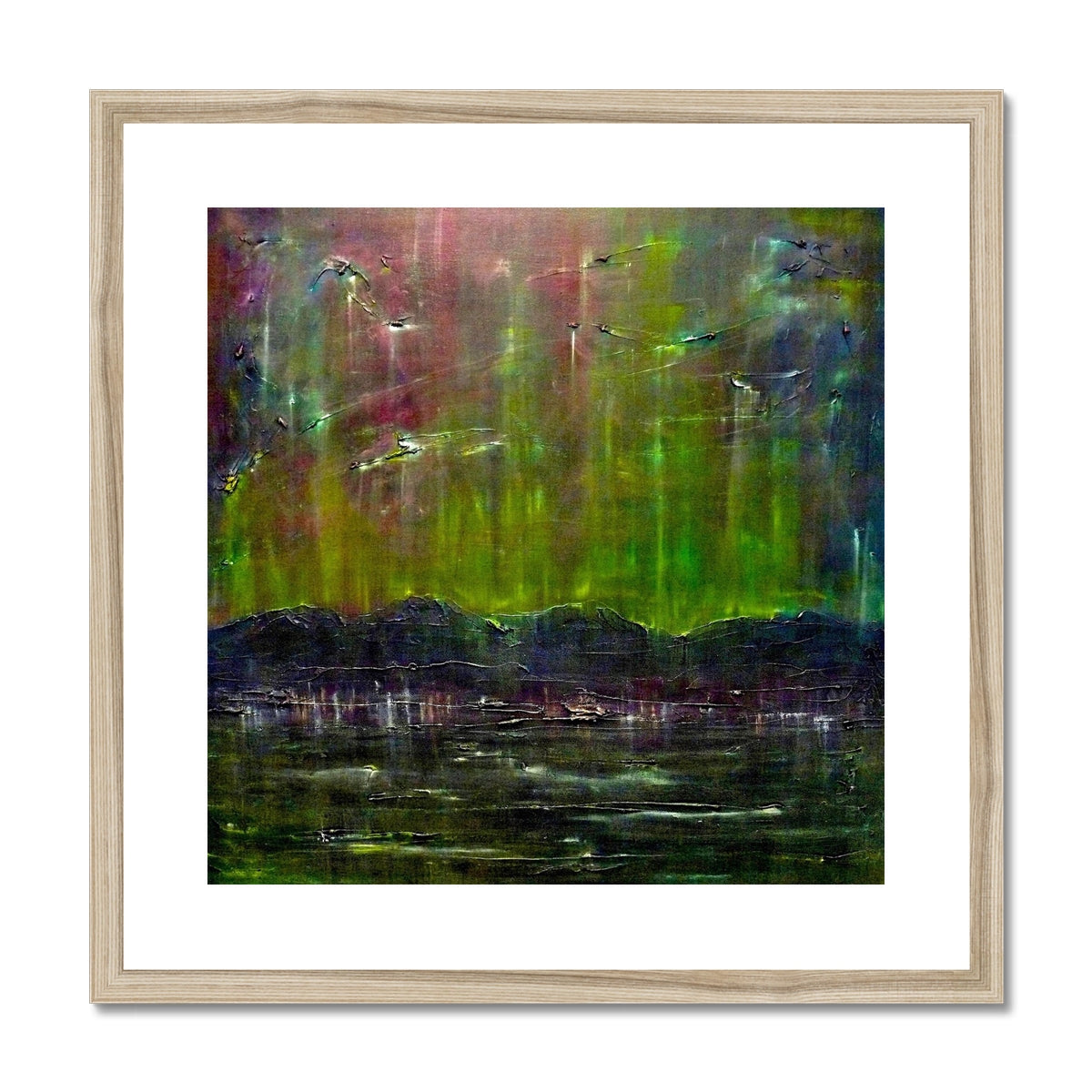 Cromarty Harbour Northern Lights Painting | Framed & Mounted Prints From Scotland