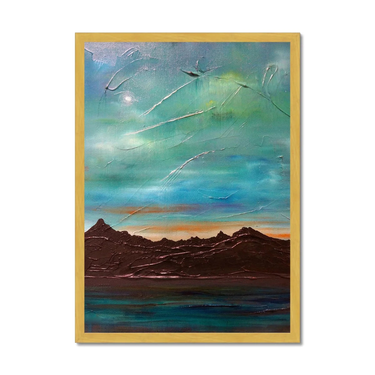 The Cuillin from Elgol Antique Framed Print - Skye Art Gallery Scotland Worldwide Shipping Scottish Landscape Paintings and Prints
