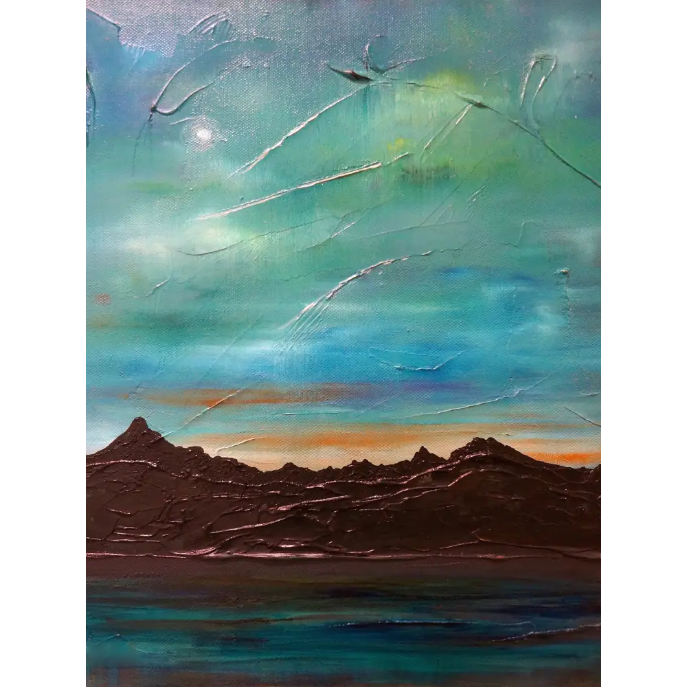 Textured landscape painting of Elgol Skye art from Scottish artist, perfect as Skye art prints