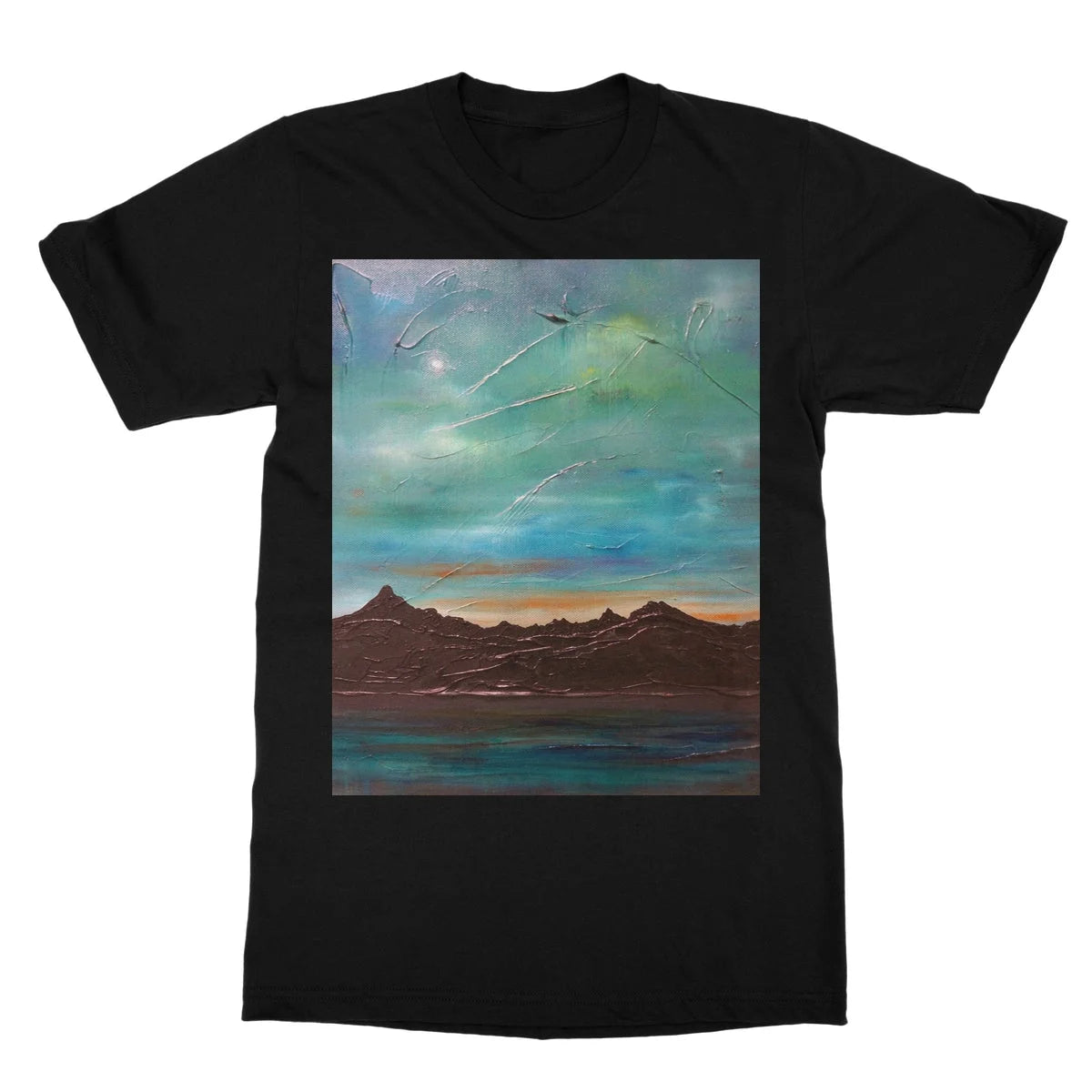 The Cuillin from Elgol Softstyle T-shirt - Skye Art Gallery Scotland Worldwide Shipping Scottish Landscape Paintings and Prints