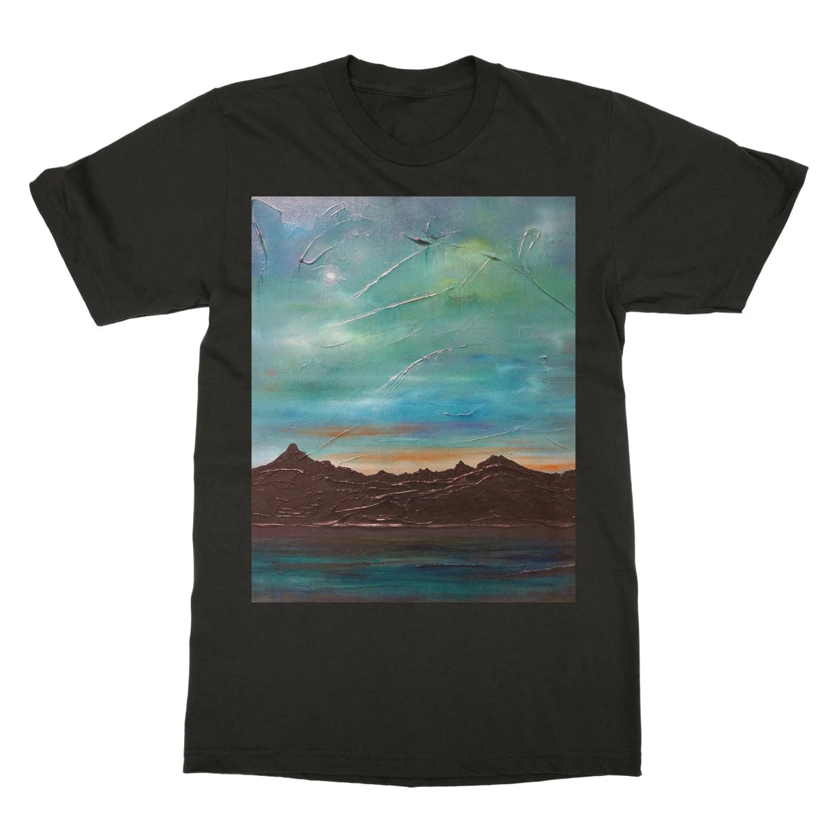 The Cuillin from Elgol Softstyle T-shirt - Skye Art Gallery Scotland Worldwide Shipping Scottish Landscape Paintings and Prints