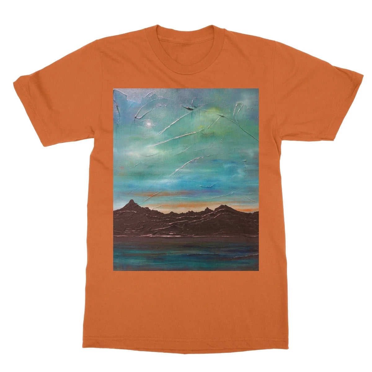 The Cuillin from Elgol Softstyle T-shirt - Skye Art Gallery Scotland Worldwide Shipping Scottish Landscape Paintings and Prints