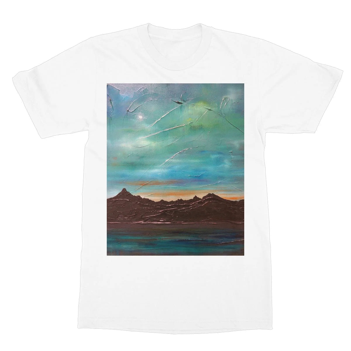 The Cuillin from Elgol Softstyle T-shirt - Skye Art Gallery Scotland Worldwide Shipping Scottish Landscape Paintings and Prints