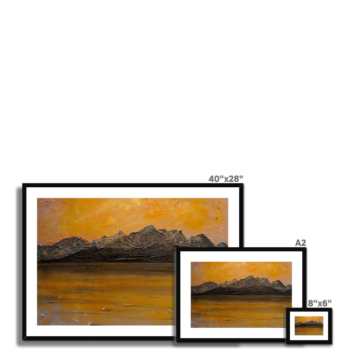 Cuillin Sunset Skye Painting | Framed & Mounted Prints From Scotland