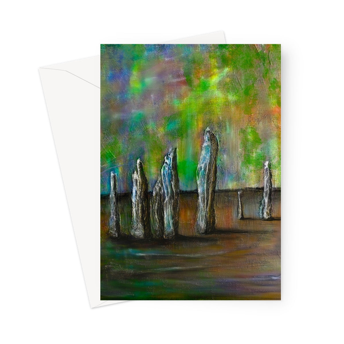 Callanish Northern Lights Lewis Greeting Card | Scottish Art Gifts
