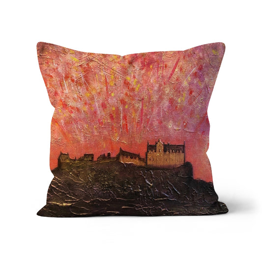 Edinburgh Castle Fireworks Cushion | Scottish Art Gifts