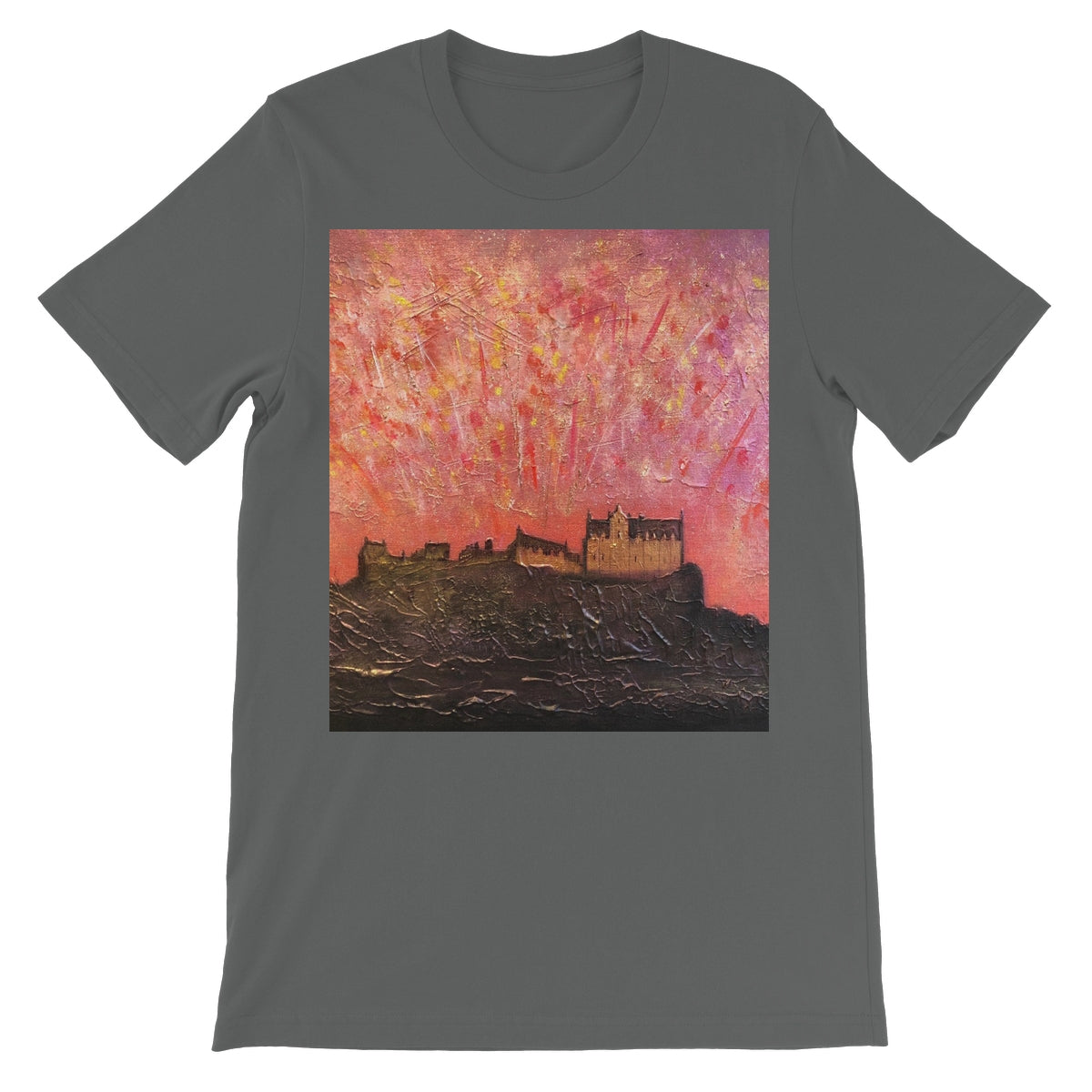 Edinburgh Castle Fireworks Unisex Short Sleeve T-Shirt | Scottish Art Gifts