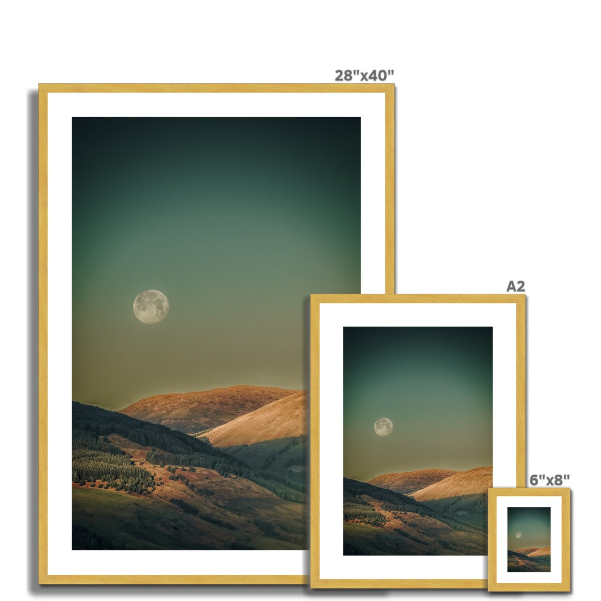 Argyll Moon Scottish Landscape Photography | Antique Framed & Mounted Print