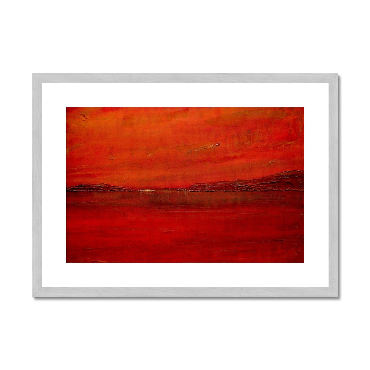 Deep Loch Lomond Sunset Painting | Antique Framed & Mounted Prints From Scotland