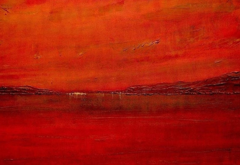 Deep Loch Lomond Sunset Scottish Landscape Painting