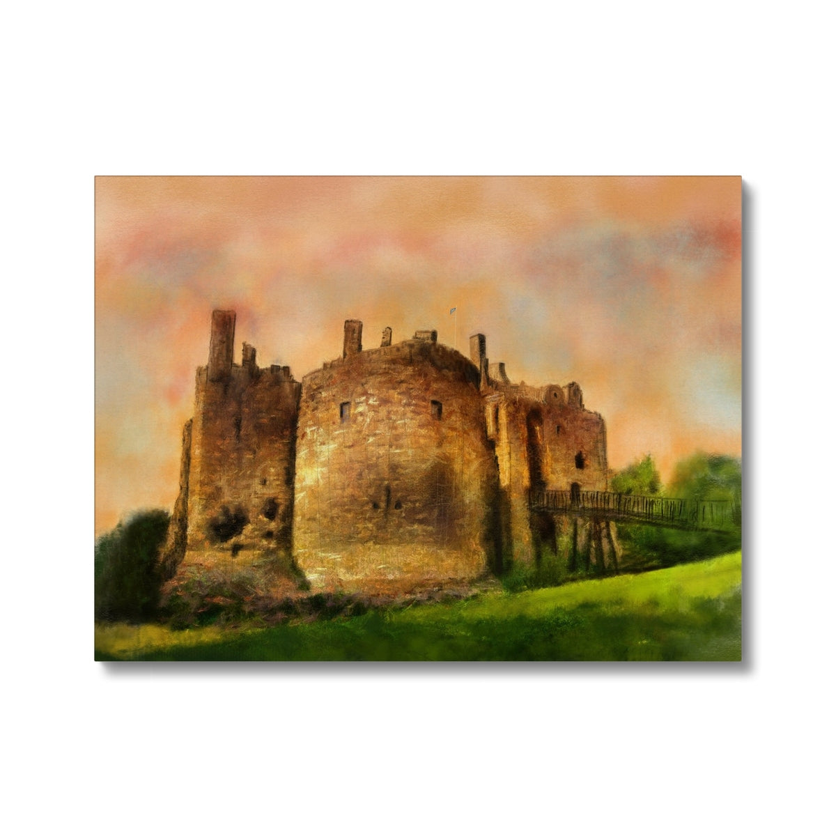 Dirleton Castle Dusk Painting | Canvas From Scotland