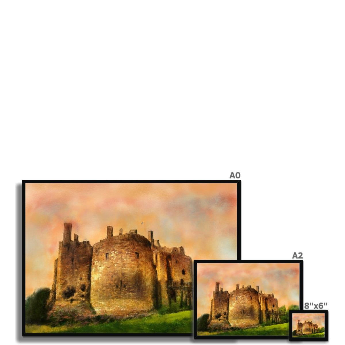 Dirleton Castle Dusk Painting | Framed Prints From Scotland