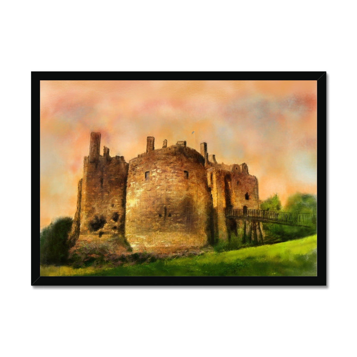 Dirleton Castle Dusk Painting | Framed Prints From Scotland