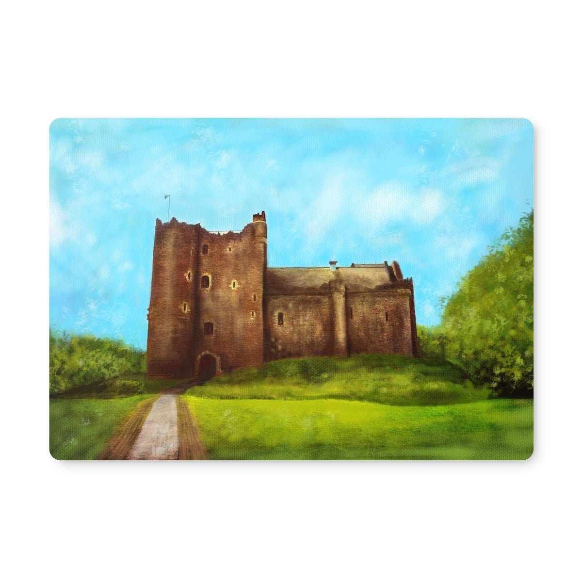 Doune Castle Art Gifts Placemat-Placemats-Scottish Castles Art Gallery-4 Placemats-Paintings, Prints, Homeware, Art Gifts From Scotland By Scottish Artist Kevin Hunter