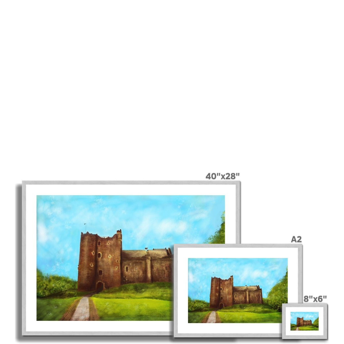 Doune Castle Painting | Antique Framed & Mounted Prints From Scotland