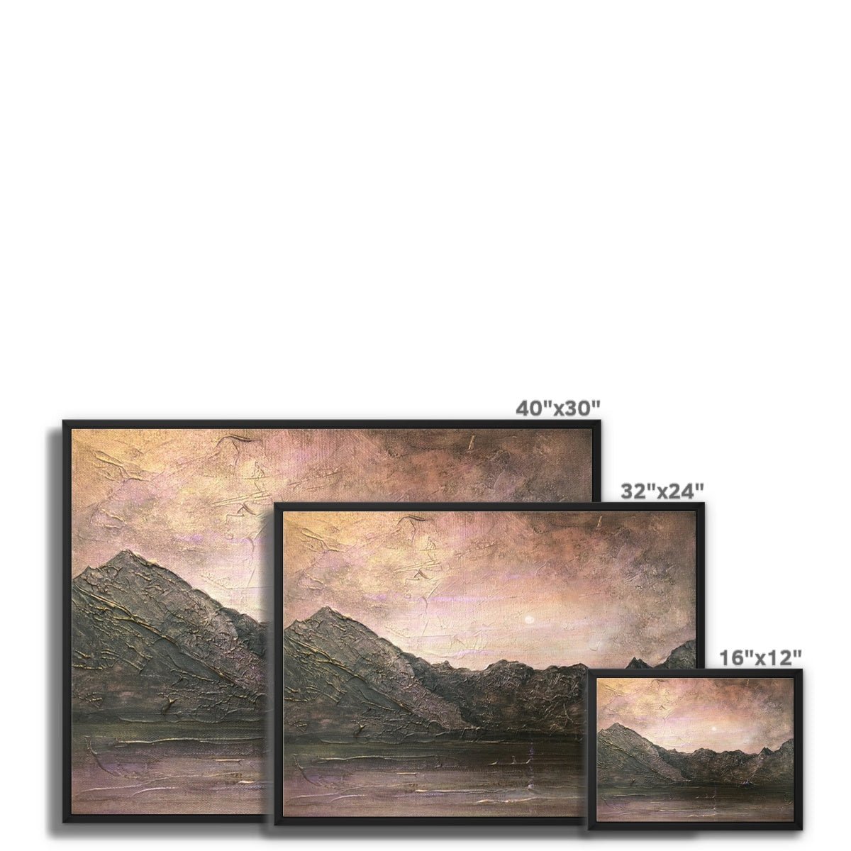 Dubh Ridge Moonlight Skye Painting | Framed Canvas From Scotland