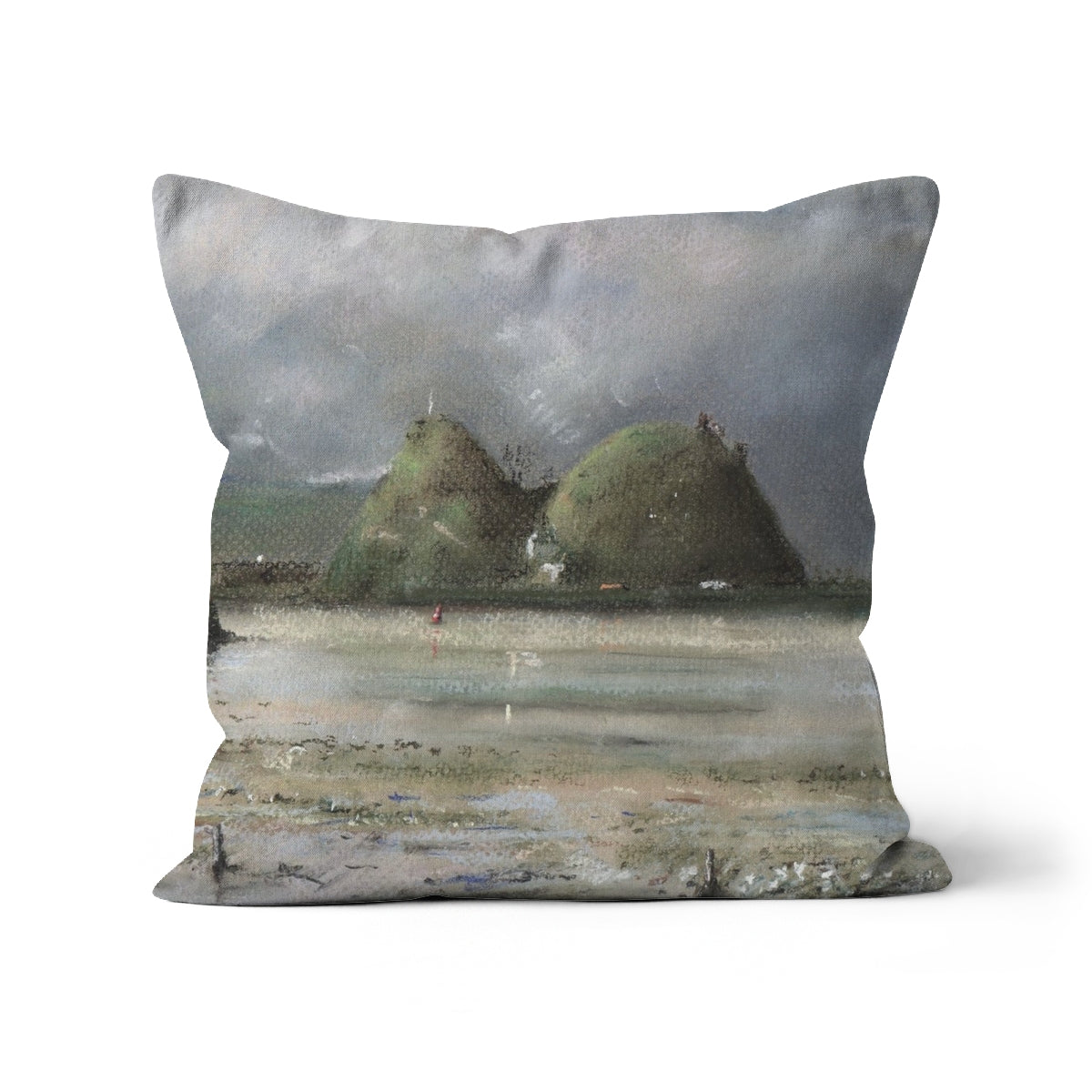 Dumbarton Rock Art Gifts Cushion | River Clyde Art Gallery | Paintings, Prints, Homeware and Art Gifts From Scotland By Scottish Artist Kevin Hunter