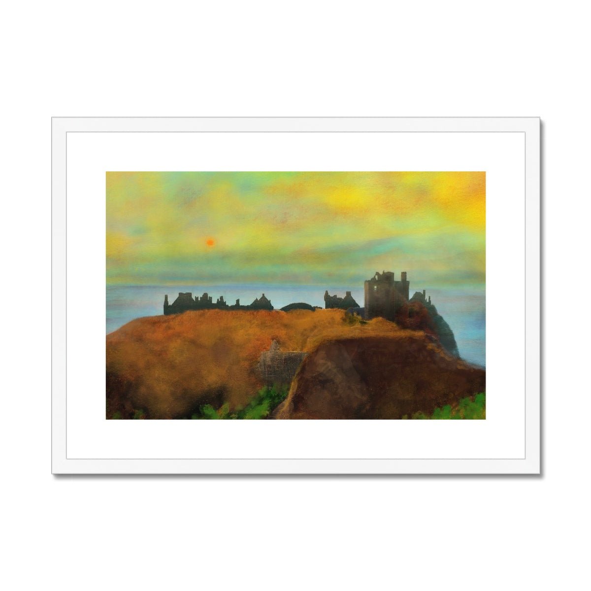 Dunnottar Castle Dusk Dusk Painting | Framed & Mounted Prints From Scotland