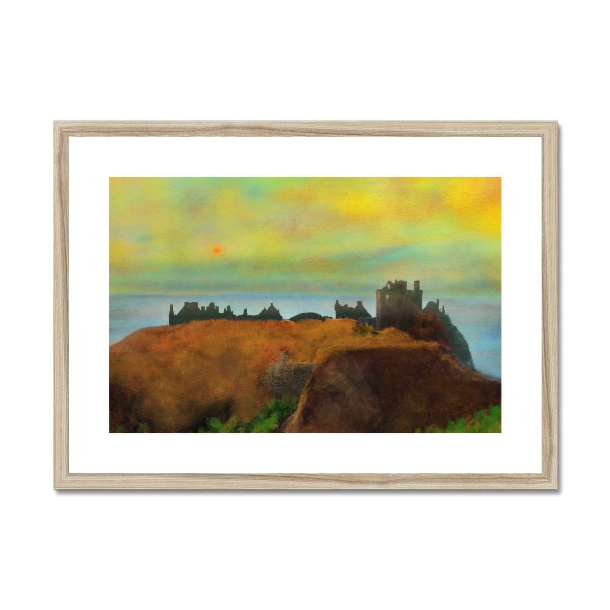 Dunnottar Castle Dusk Dusk Painting | Framed &amp; Mounted Prints From Scotland