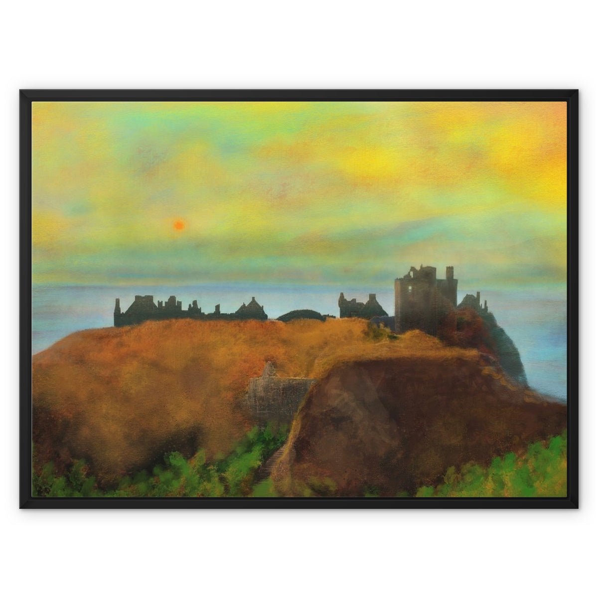 Dunnottar Castle Dusk Dusk Painting | Framed Canvas From Scotland