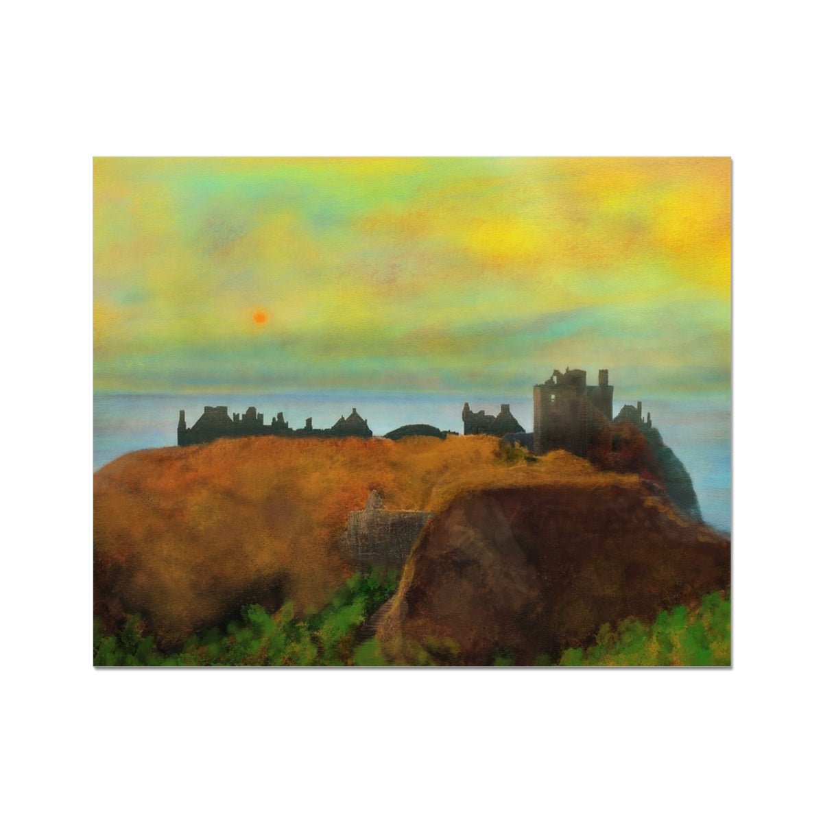 Dunnottar Castle Dusk Painting | Artist Proof Collector Prints From Scotland-Artist Proof Collector Prints-Historic & Iconic Scotland Art Gallery-20"x16"-Paintings, Prints, Homeware, Art Gifts From Scotland By Scottish Artist Kevin Hunter