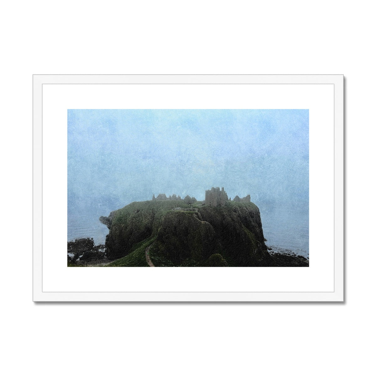 Dunnottar Castle Mist Painting | Framed & Mounted Prints From Scotland