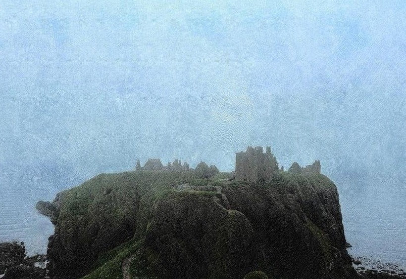 Dunnottar Castle Mist Scottish Landscape Painting