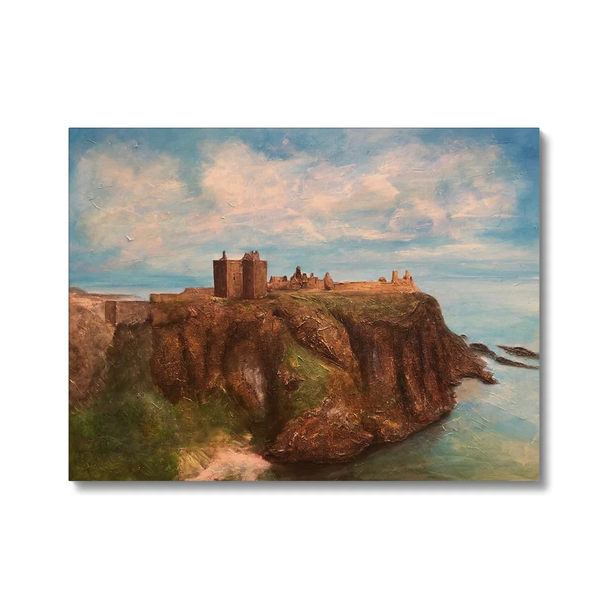 Dunnottar Castle Original Landscape Painting on Canvas - Historic & Iconic Art Gallery Scotland Worldwide Shipping Scottish Castles