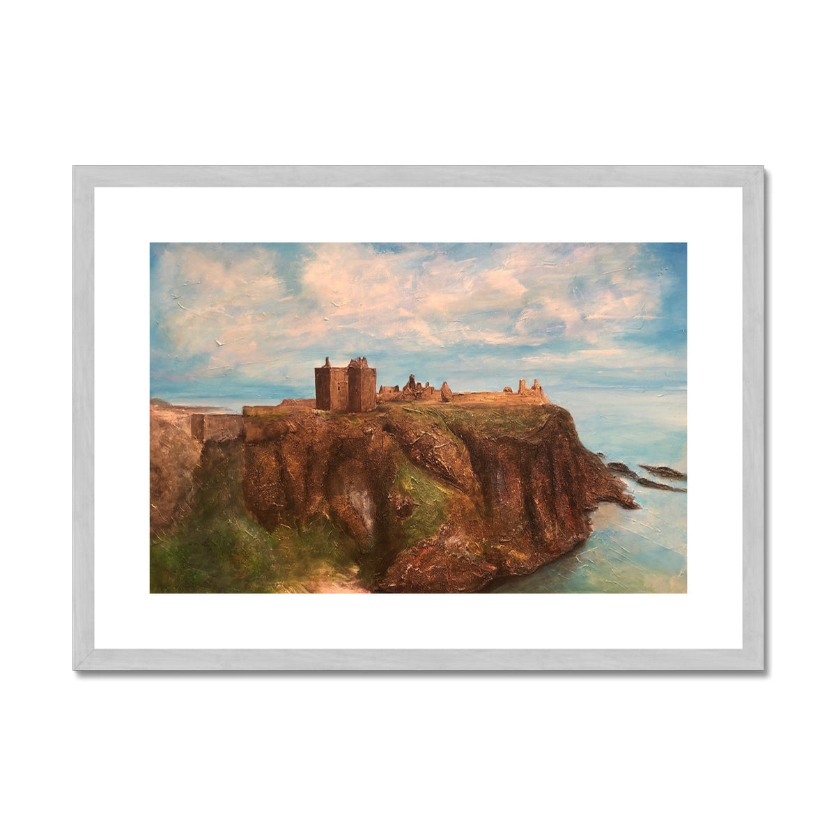 Dunnottar Castle Painting | Antique Framed & Mounted Prints From Scotland