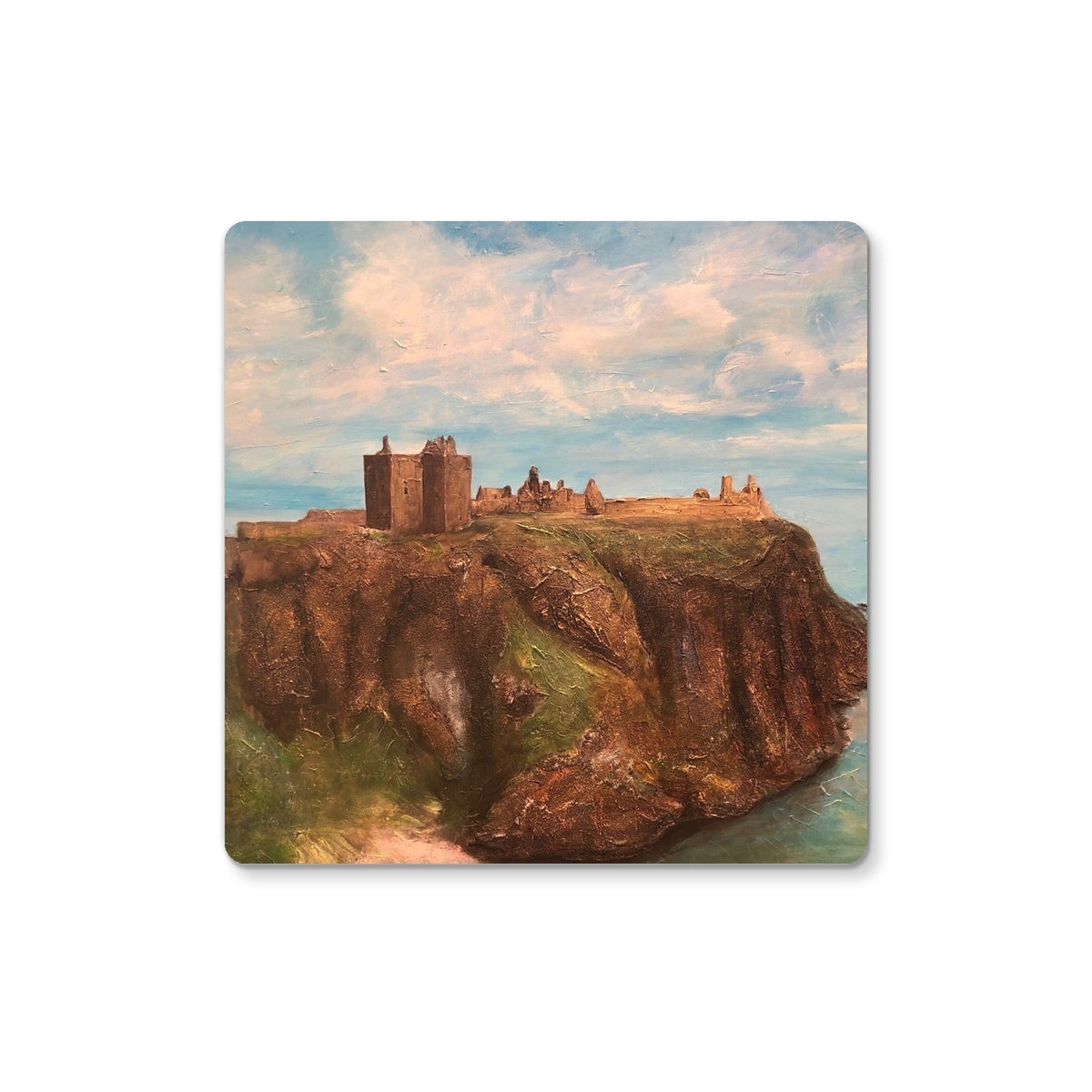 Dunnottar Castle | Scottish Art Gifts | Coaster | Historic & Iconic Scotland Art Gallery | Paintings, Prints, Homeware and Art Gifts From Scotland By Scottish Artist Kevin Hunter