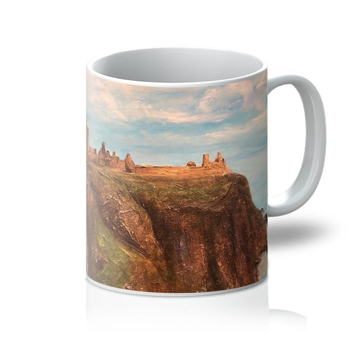 Dunnottar Castle Mug - Historic & Iconic Art Gallery Scotland Worldwide Shipping White Ceramic Mug Scottish Castles Paintings and Fine