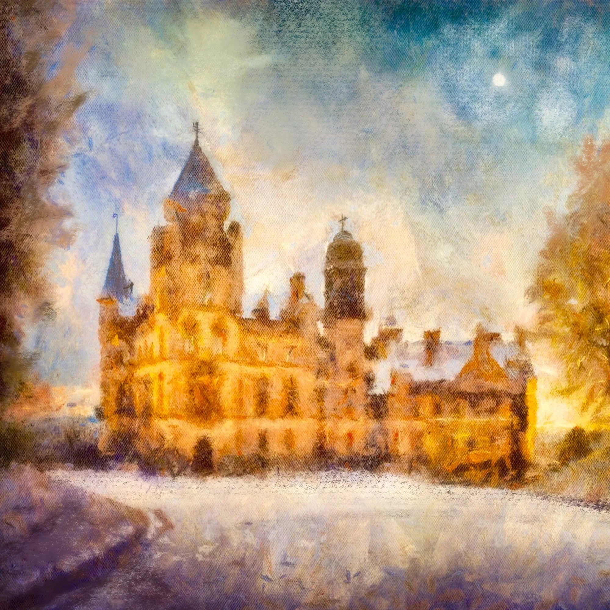 Dunrobin Castle Moonlight | Scotland in your Pocket - Historic & Iconic Art Gallery Worldwide Shipping Picturesque Castle Multiple Scottish